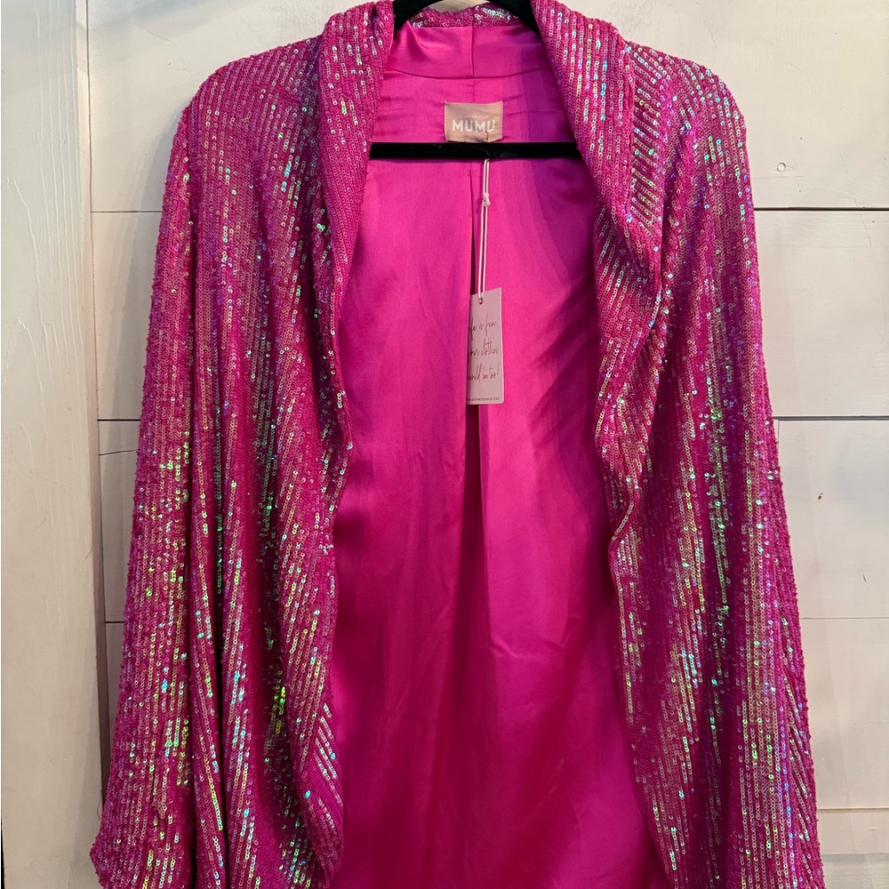 Show Me Your Mumu Dance Blazer Pink Disco Sequin
